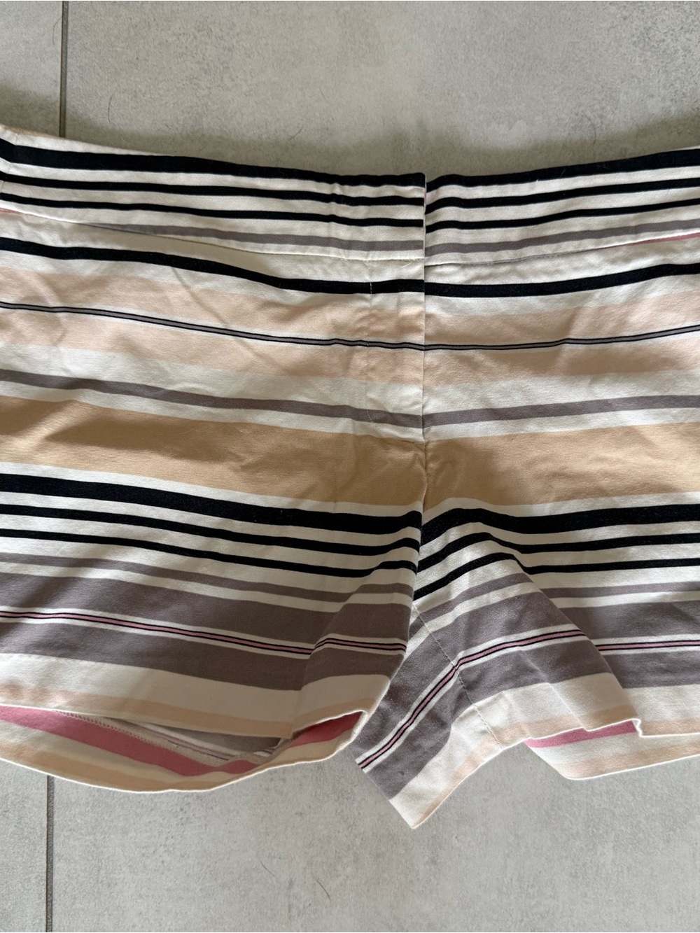 Cynthia Rowley Striped Bermuda Shorts in Beige, Black & Pink Size 12